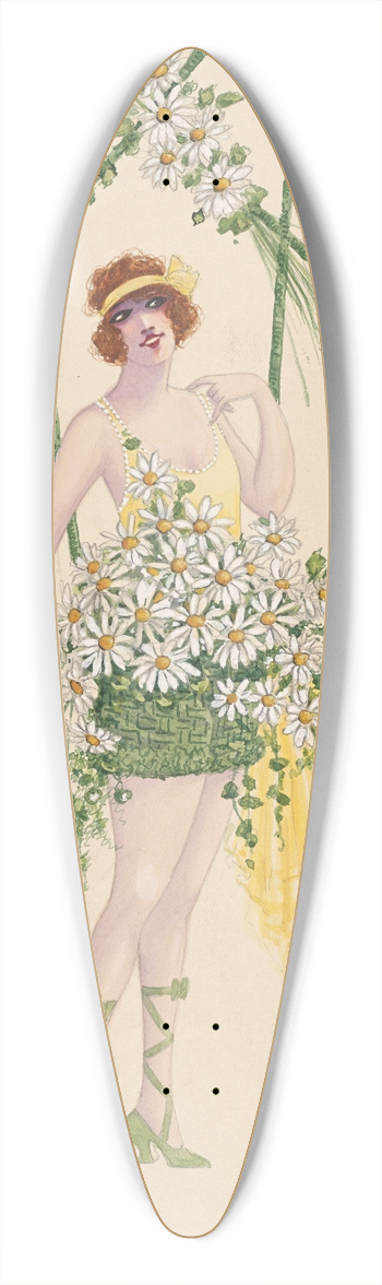 Will R. Barnes - 22-Field Daisy 39.3 inch art pintail longboard deck