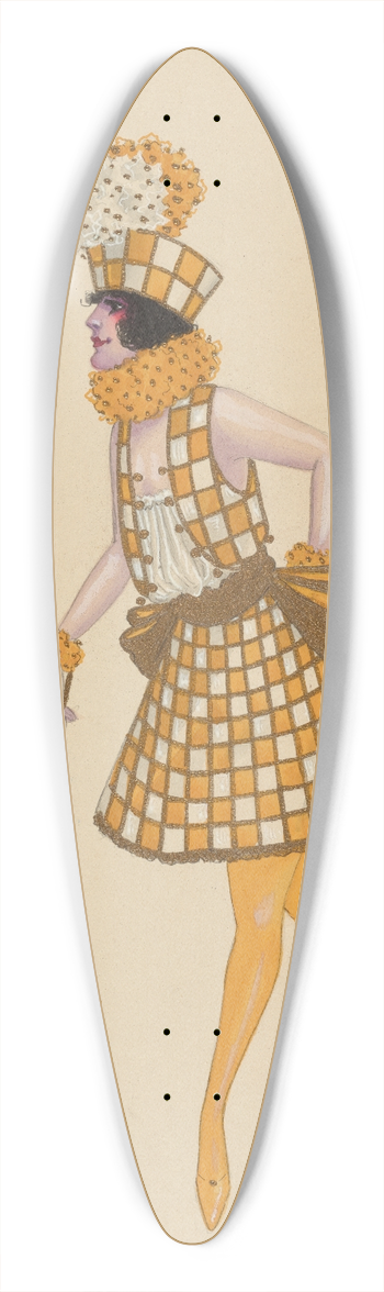 Will R. Barnes - 2-Orange-Girls 39.3 inch art pintail longboard deck
