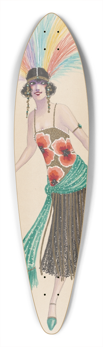 Will R. Barnes - 33-Oriental 39.3 inch art pintail longboard deck