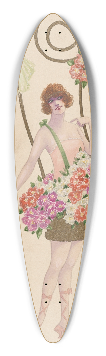 Will R. Barnes - 5-Azelias [sic] 39.3 inch art pintail longboard deck