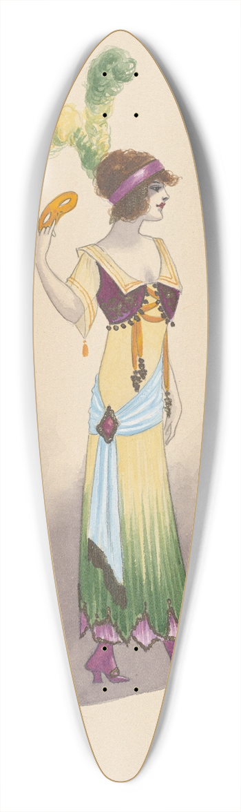 Will R. Barnes - 7th Folies Girl-Act I 39.3 inch art pintail longboard deck