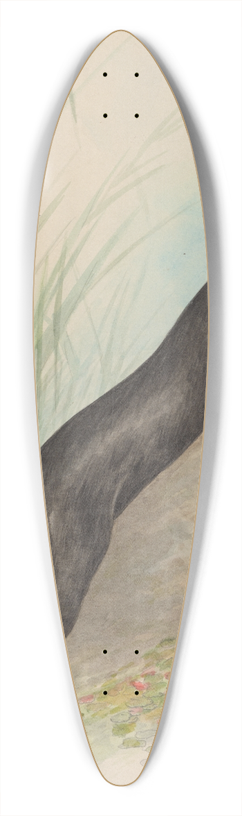 Will R. Barnes - Black Panther-Man 39.3 inch art pintail longboard deck
