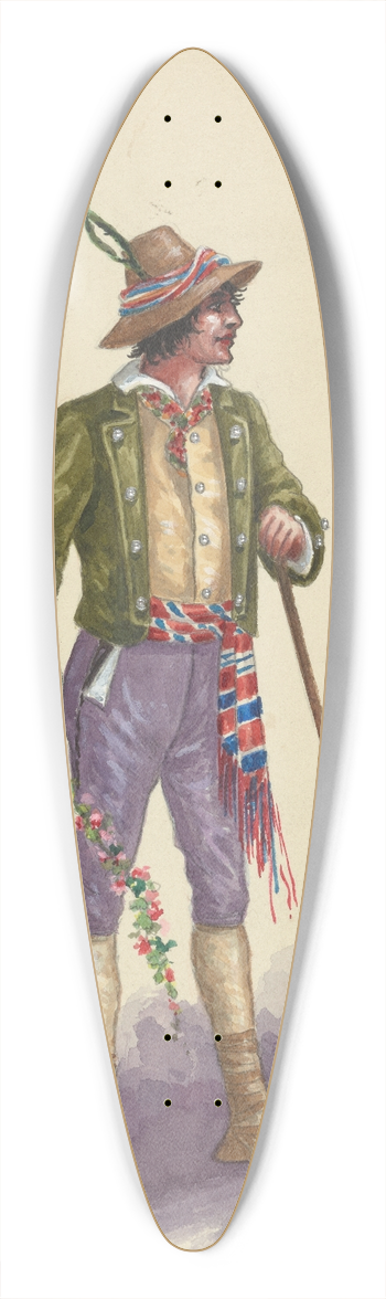 Will R. Barnes - CC-Corsican Men-Act II 39.3 inch art pintail longboard deck