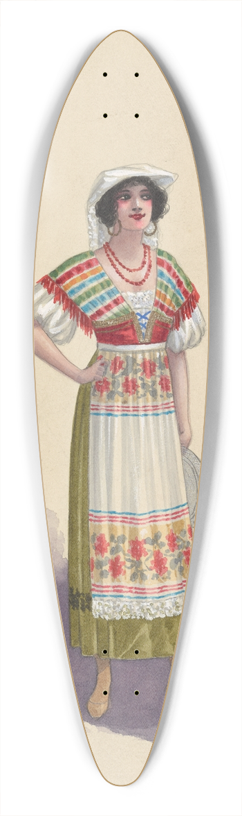 Will R. Barnes - Corsican Wives Act II A.7 39.3 inch art pintail longboard deck