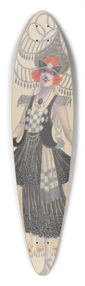 Will R. Barnes - Court Lady 39.3 inch art pintail longboard deck