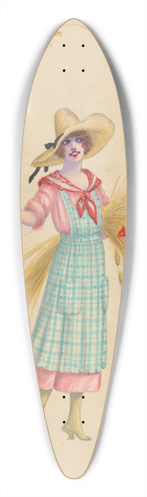 Will R. Barnes - Farmerettes 39.3 inch art pintail longboard deck