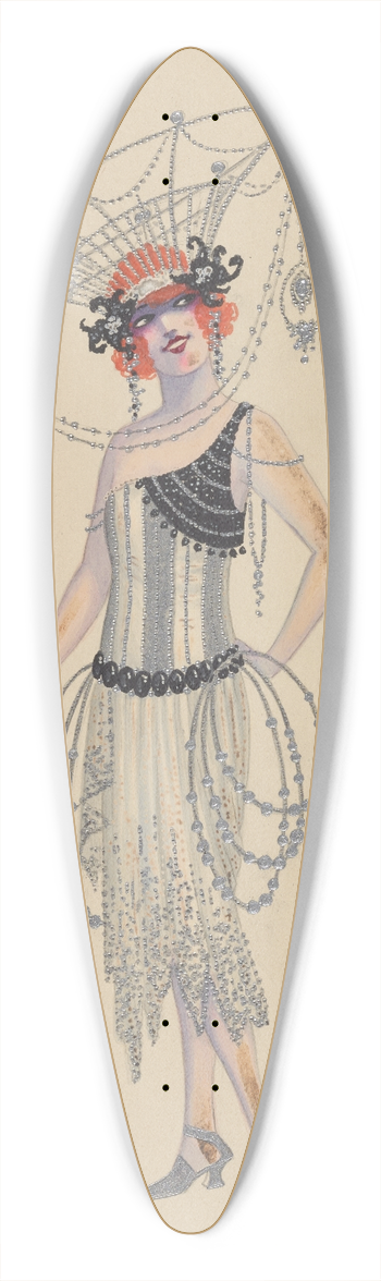 Will R. Barnes - Lady-in-Waiting 39.3 inch art pintail longboard deck