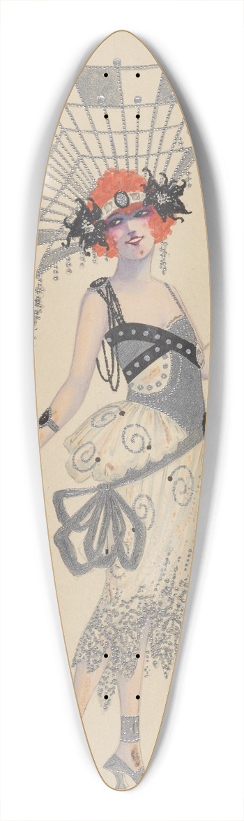 Will R. Barnes - Lady-in-Waiting 39.3 inch art pintail longboard deck