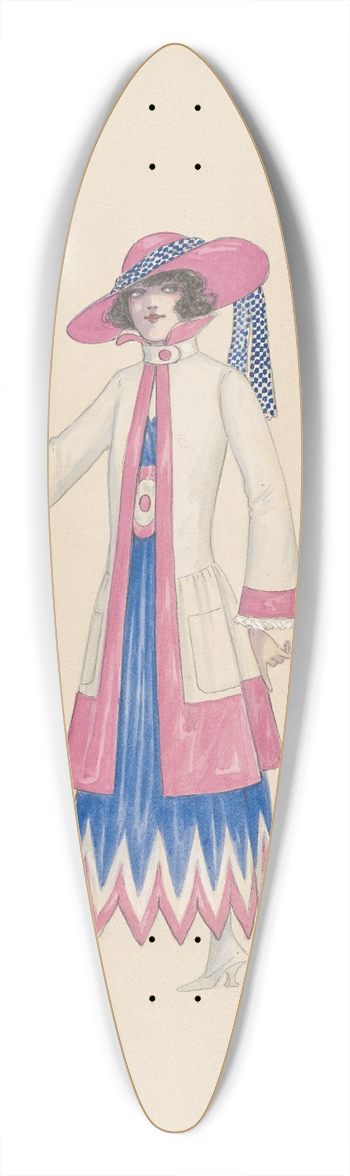 Will R. Barnes - New York-Sketch 16 39.3 inch art pintail longboard deck