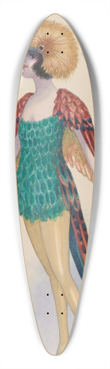 Will R. Barnes - Pheasant 39.3 inch art pintail longboard deck
