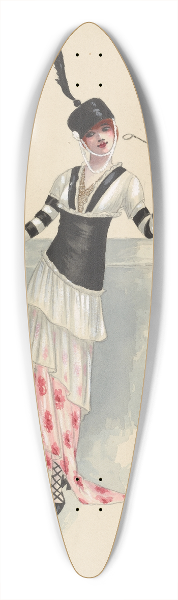 Will R. Barnes - untitled 39.3 inch art pintail longboard deck