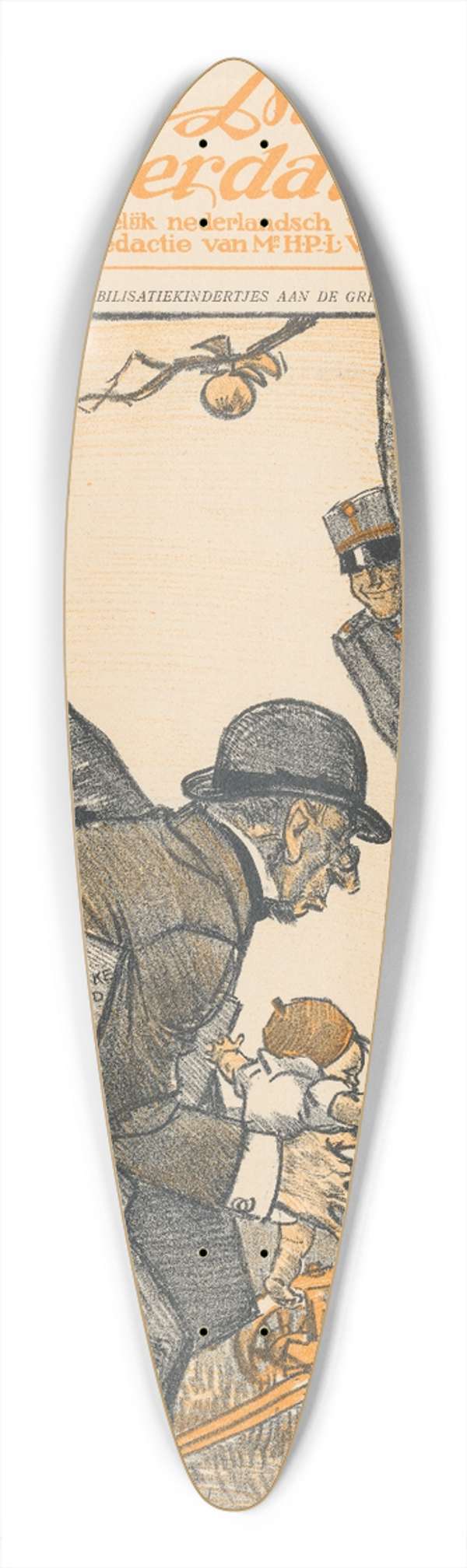 Willy Sluiter - De mobilisatiekindertjes aan de grenzen 39.3 inch art pintail longboard deck