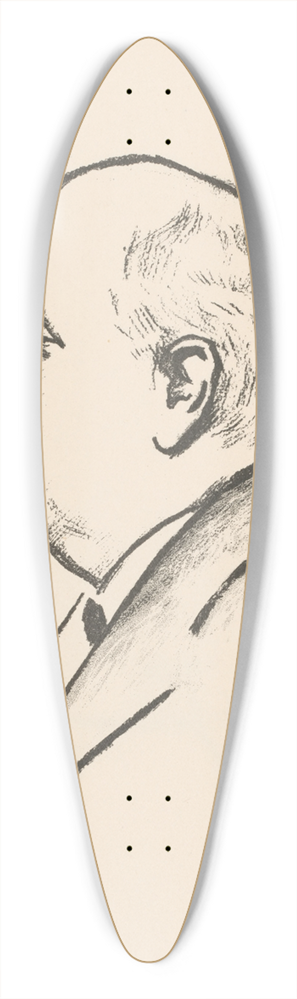 Willy Sluiter - Portret van Jan van Leeuwen 39.3 inch art pintail longboard deck