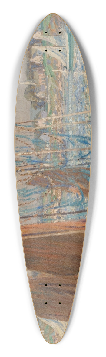 Wilson Henry Irvine - Summer Day at the Harbor 39.3 inch art pintail longboard deck