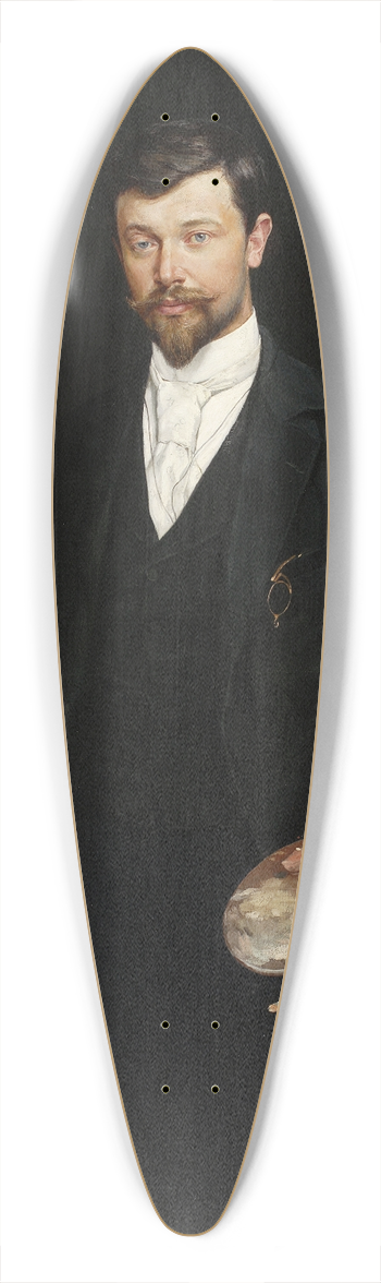 Wincenty Wodzinowski - Self-portrait with palette 39.3 inch art pintail longboard deck