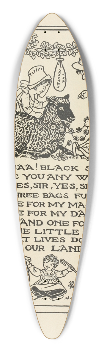 Winifred Smith - Baa Baa Black Sheep 39.3 inch art pintail longboard deck