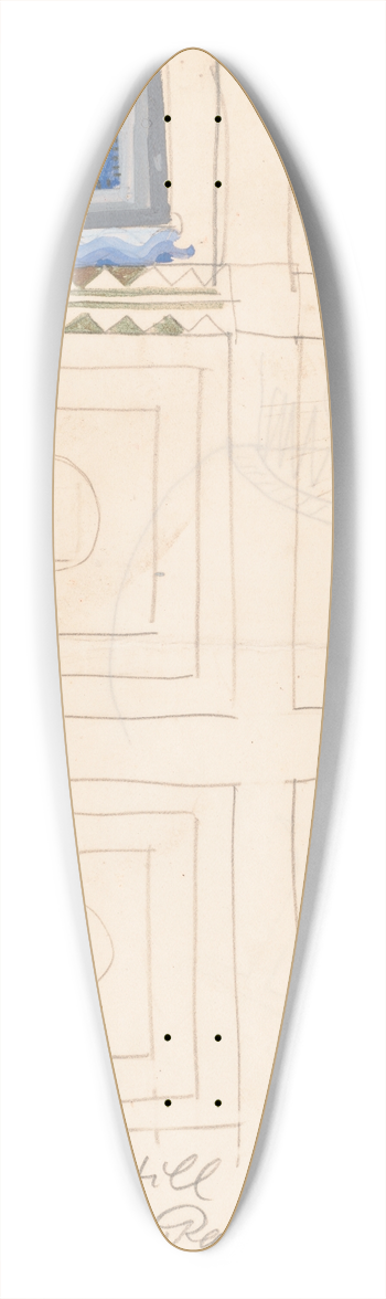 Winold Reiss - Design for reflected ceiling plan.] [Partially colored drawing for ceiling plan 39.3 inch art pintail longboard deck