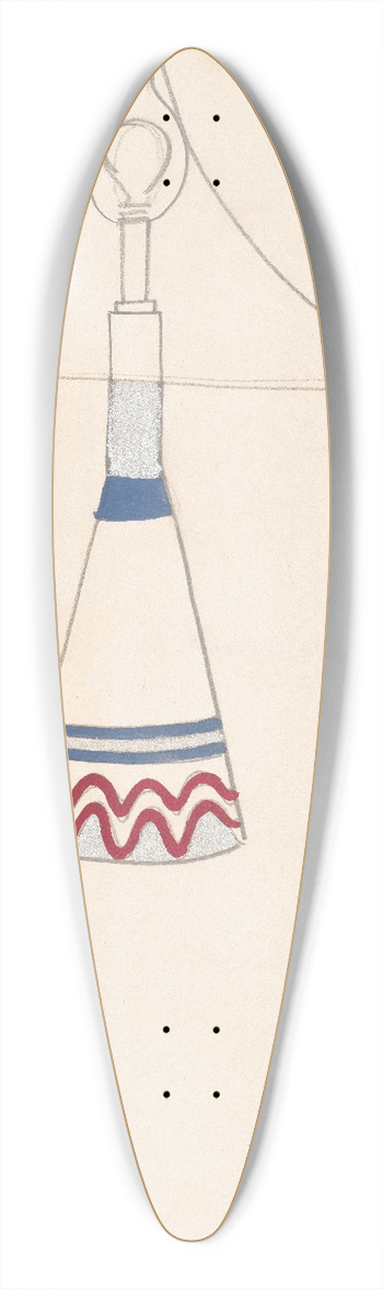 Winold Reiss - Designs for lamps with triangular shades.] [Design with white, red, and metallic silver 39.3 inch art pintail longboard deck