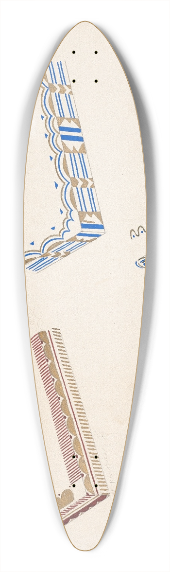Winold Reiss - Graphic design drawings for Barricini Candy packages.] [3-D Study for 6 rectangular boxes (2 sides partially shown) 39.3 inch art pintail longboard deck