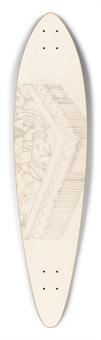 Winold Reiss - Graphic design drawings for Barricini Candy packages. 3-D Study, rectangular candy box with Indian motif 39.3 inch art pintail longboard deck