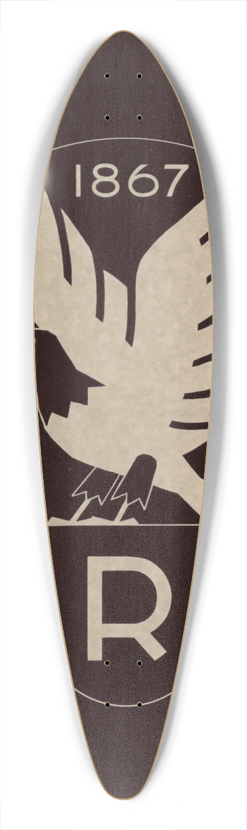 Winold Reiss - Logo for Ruppert Beer with eagle 39.3 inch art pintail longboard deck
