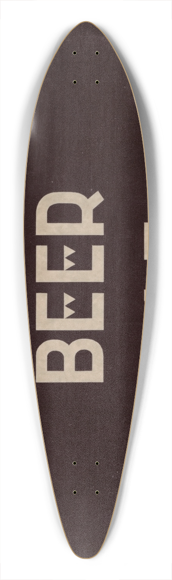 Winold Reiss - Stylized logo for Ruppert Beer 39.3 inch art pintail longboard deck