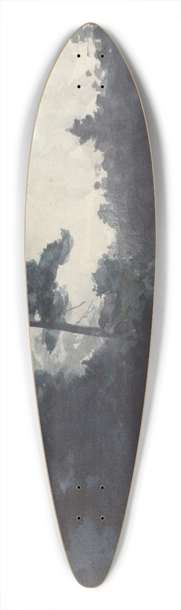 Winslow Homer - AdirondackLake 39.3 inch art pintail longboard deck