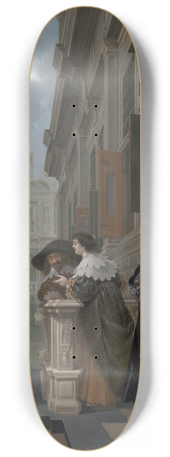 Dirck Van Delen - Conversation outside a Palace 8.25 inch art skate deck