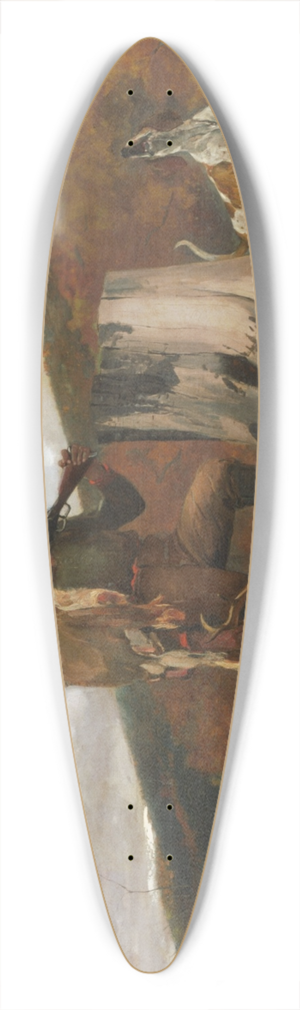 Winslow Homer - A Huntsman and Dogs 39.3 inch art pintail longboard deck