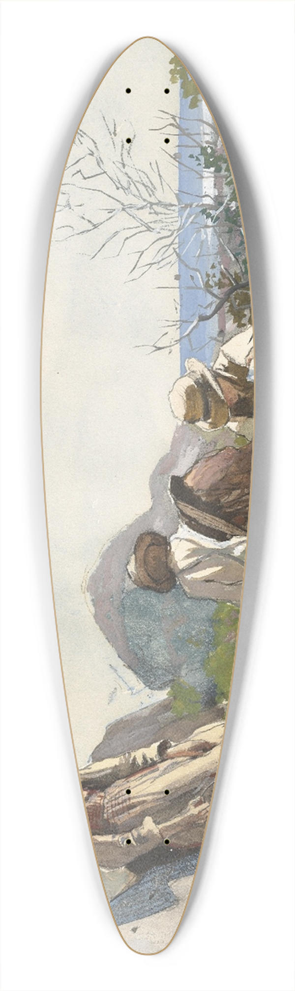 Winslow Homer - Berry Pickers 39.3 inch art pintail longboard deck