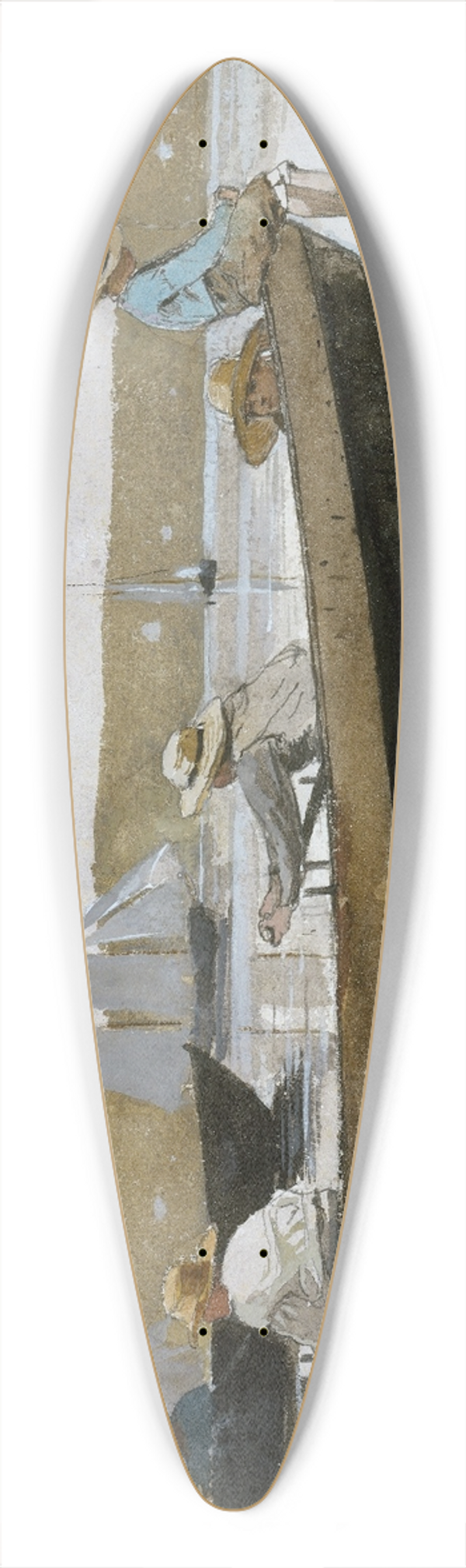 Winslow Homer - Boys in a Dory 39.3 inch art pintail longboard deck