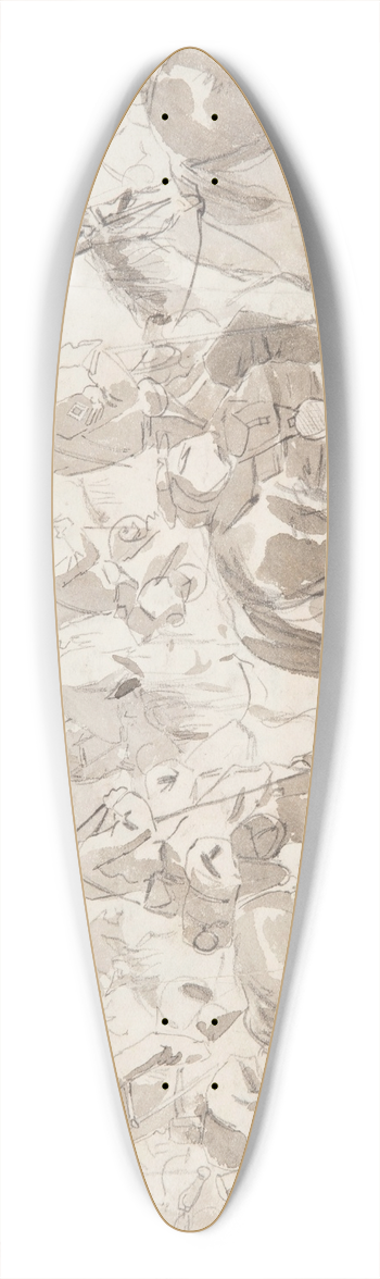 Winslow Homer - General McClellans Sixth Cavalry Regiment, Embarking at Alexandria for Old Point Comfort 39.3 inch art pintail longboard deck