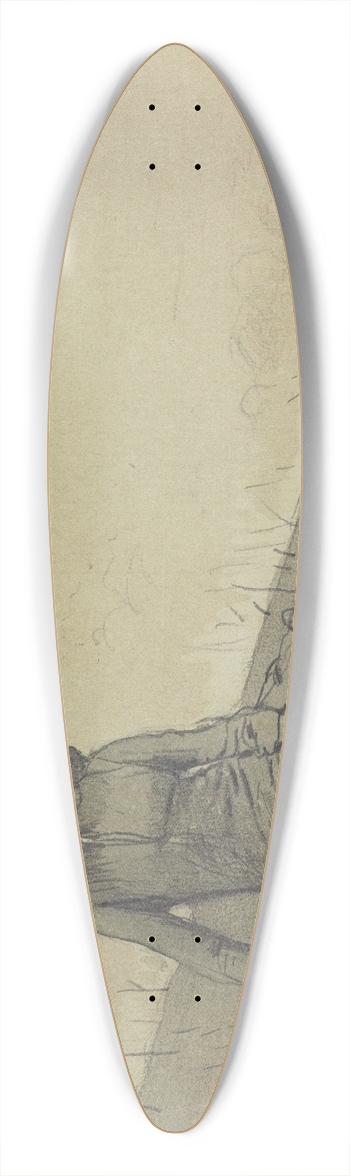 Winslow Homer - Girl Seated on a Hillside 39.3 inch art pintail longboard deck