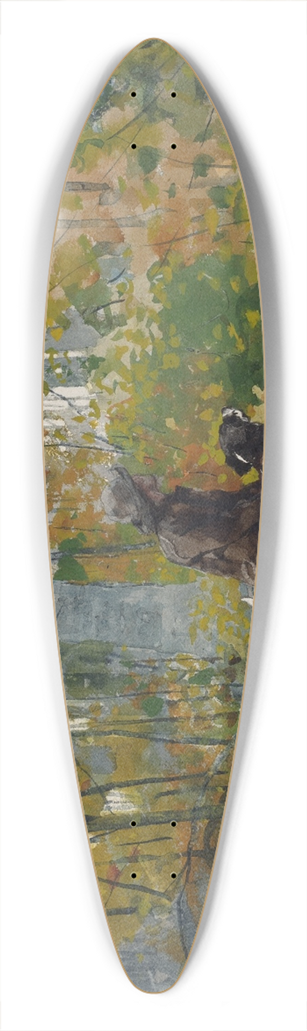 Winslow Homer - On the Trail 39.3 inch art pintail longboard deck