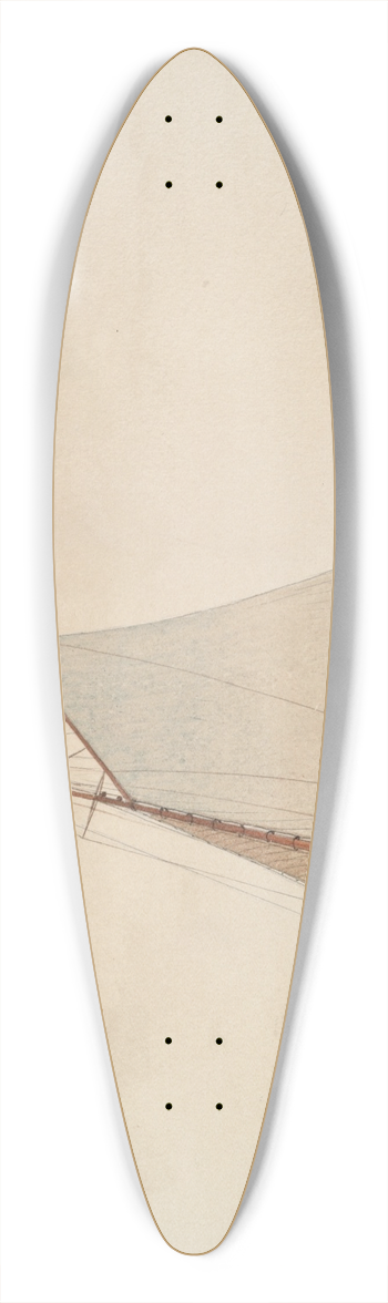 Winslow Homer - Sailing offGloucester 39.3 inch art pintail longboard deck