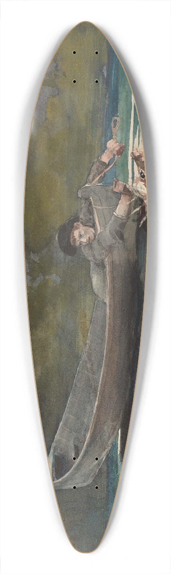 Winslow Homer - Sketch for Hound and Hunter 39.3 inch art pintail longboard deck