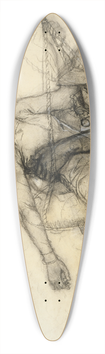 Winslow Homer - Study for The Life Line 39.3 inch art pintail longboard deck