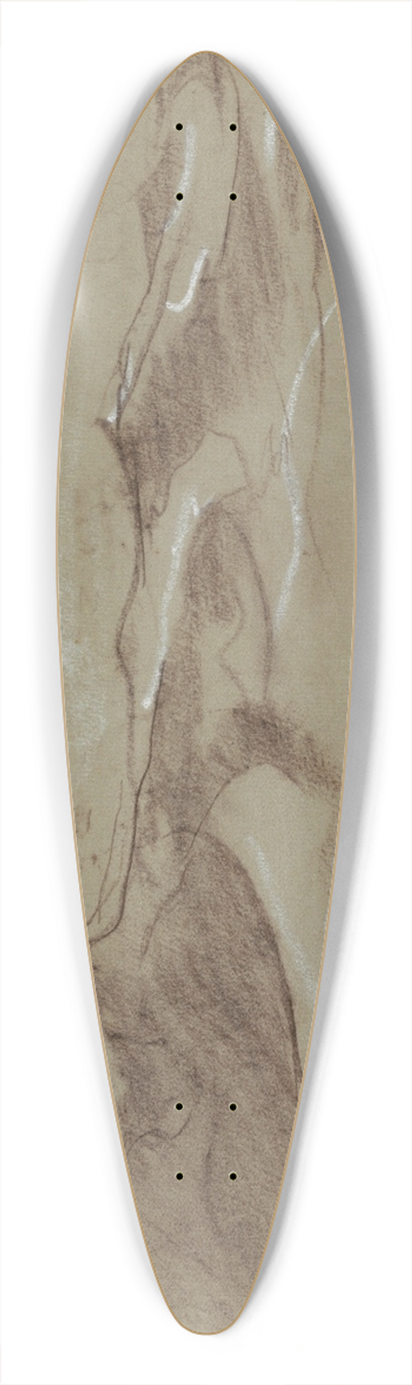 Winslow Homer - Swells in the Ocean 39.3 inch art pintail longboard deck