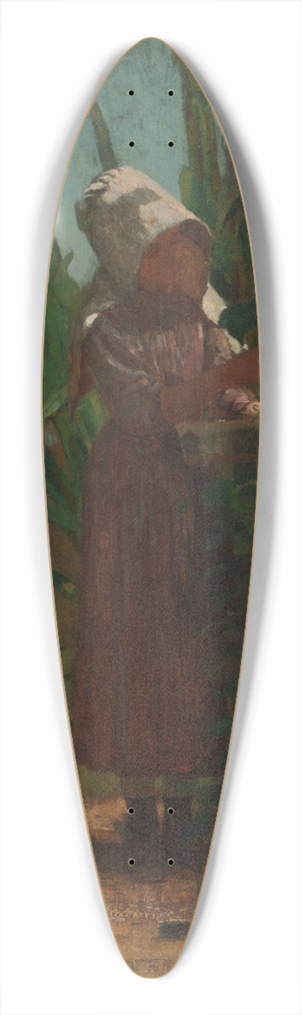 Winslow Homer - The Bean Picker 39.3 inch art pintail longboard deck