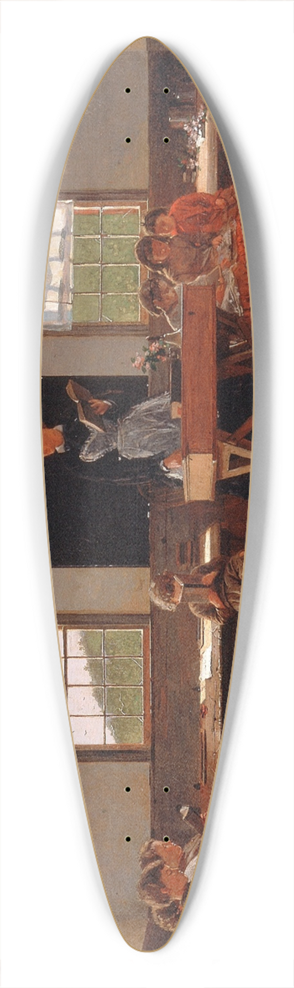 Winslow Homer - The Country School 39.3 inch art pintail longboard deck