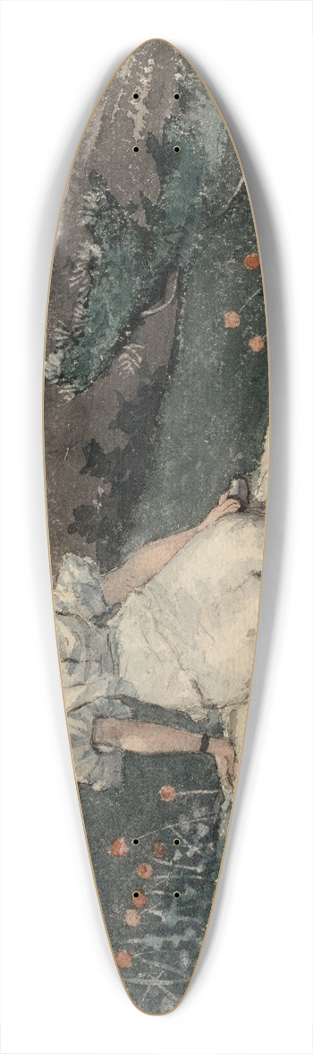 Winslow Homer - The garden wall 39.3 inch art pintail longboard deck