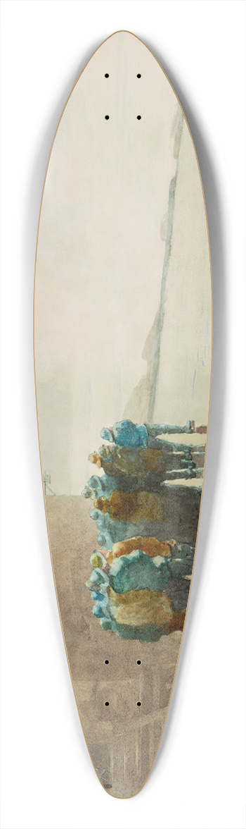 Winslow Homer - The Life Brigade 39.3 inch art pintail longboard deck