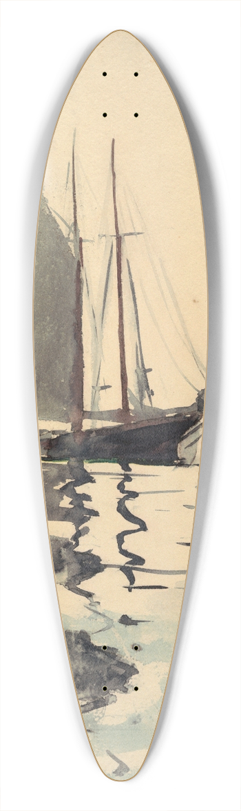Winslow Homer - Two-masted Schooner with Dory 39.3 inch art pintail longboard deck