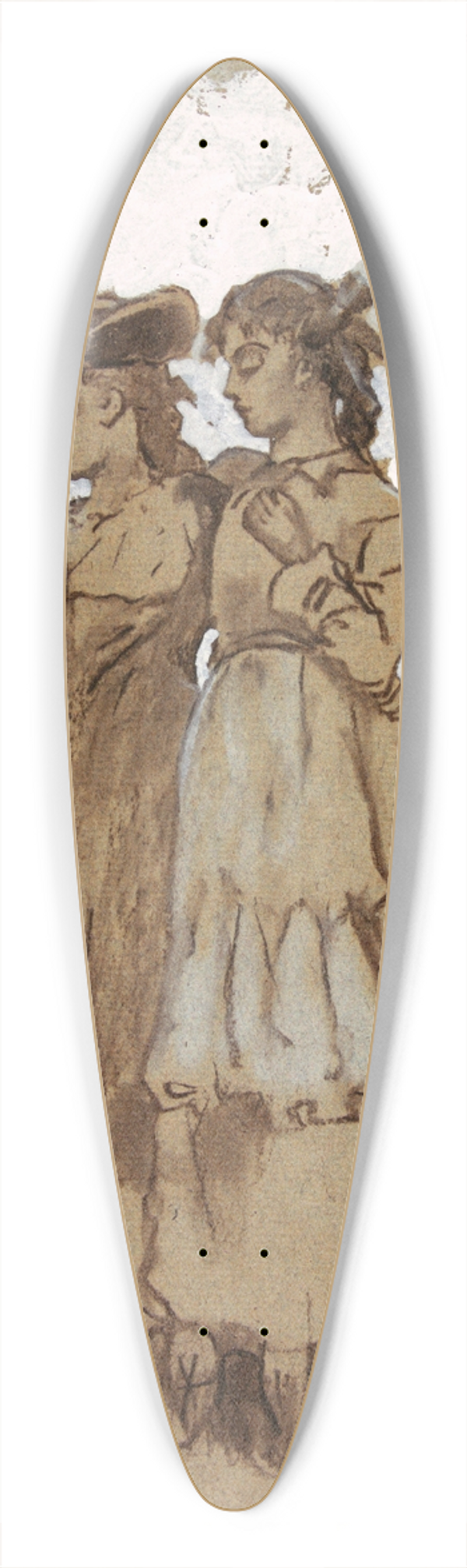 Winslow Homer - Two Young Girls 39.3 inch art pintail longboard deck