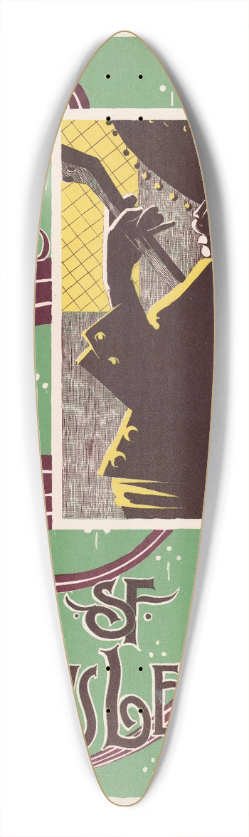 W. K. Briggs - San Francisco news letter 39.3 inch art pintail longboard deck