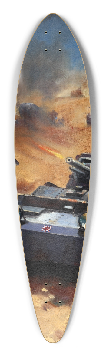W Krogman - Tank battle 39.3 inch art pintail longboard deck