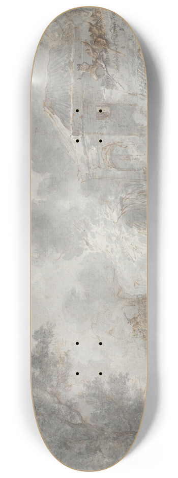 Dirk Langendijk - A Skirmish with Soldiers Near a Farm 8.25 inch art skate deck