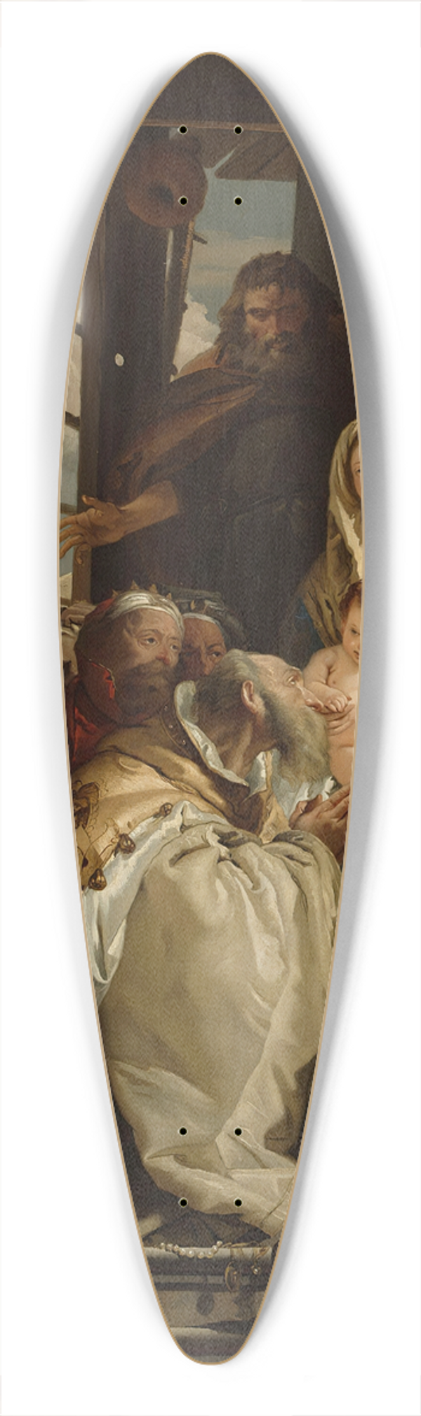 Wladimir Swertschkoff - Oriental Sages Bowing To Christ 39.3 inch art pintail longboard deck