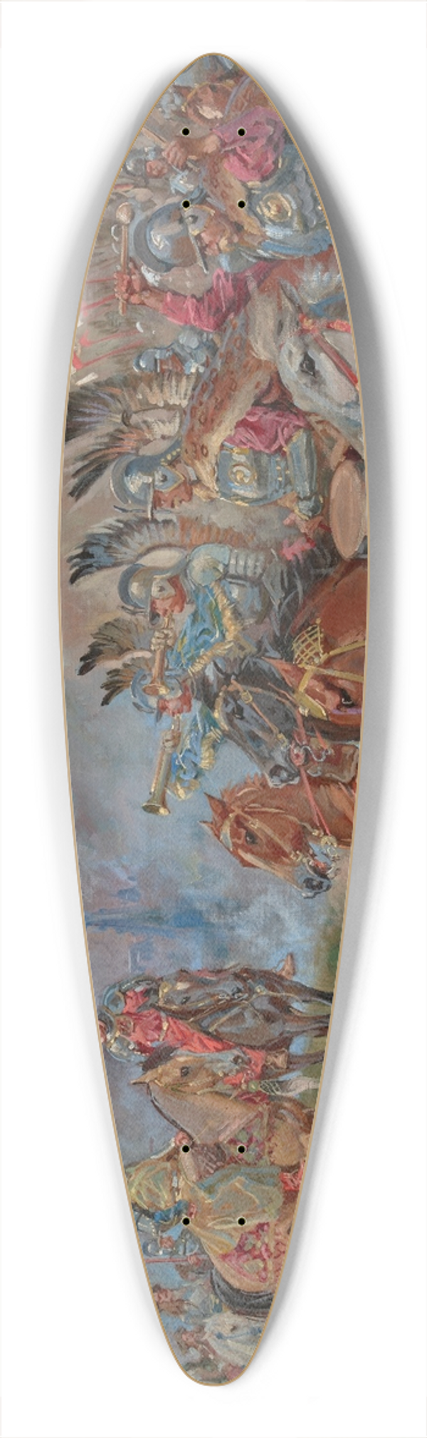 Wojciech Kossak - Polish Hussars Parading in Front of King John III Sobieski 39.3 inch art pintail longboard deck