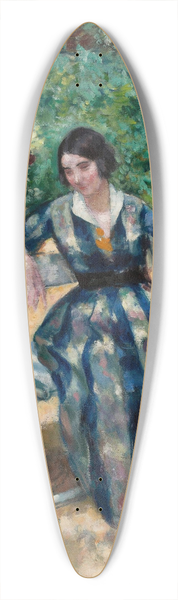 Wojciech Weiss - Portrait of Irena, artists wife, in the garden 39.3 inch art pintail longboard deck